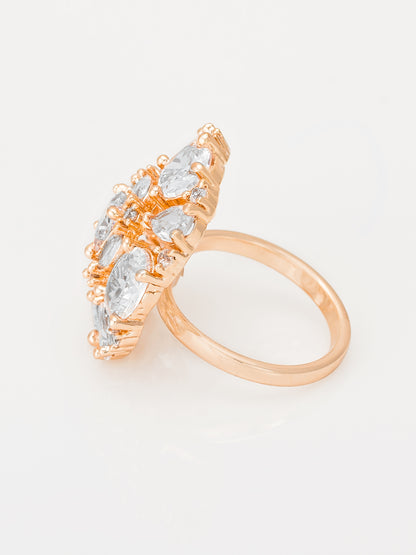 Aadita Luxury Mixed-Cut Crystal Cluster Statement Ring