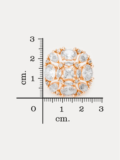 Aadita Luxury Mixed-Cut Crystal Cluster Statement Ring