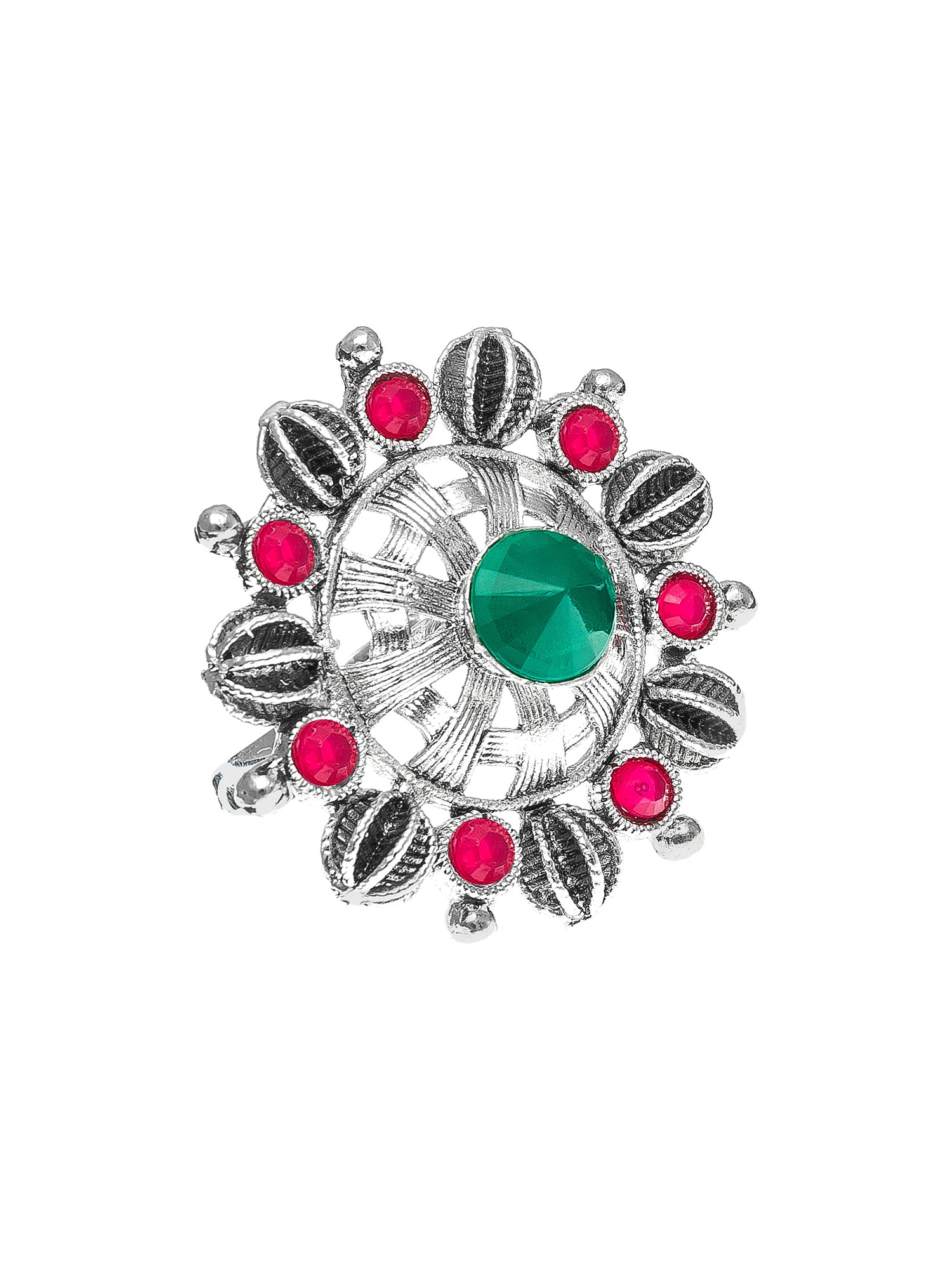 Aadita Tribal Chakra Spoke Oxidized Ring