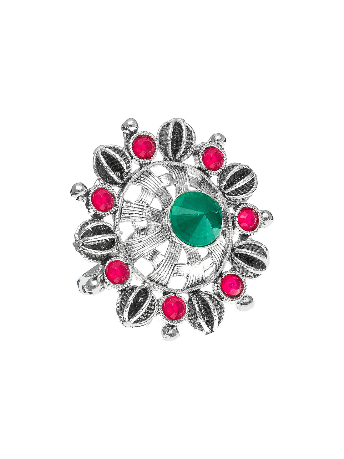 Aadita Tribal Chakra Spoke Oxidized Ring