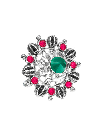 Aadita Tribal Chakra Spoke Oxidized Ring