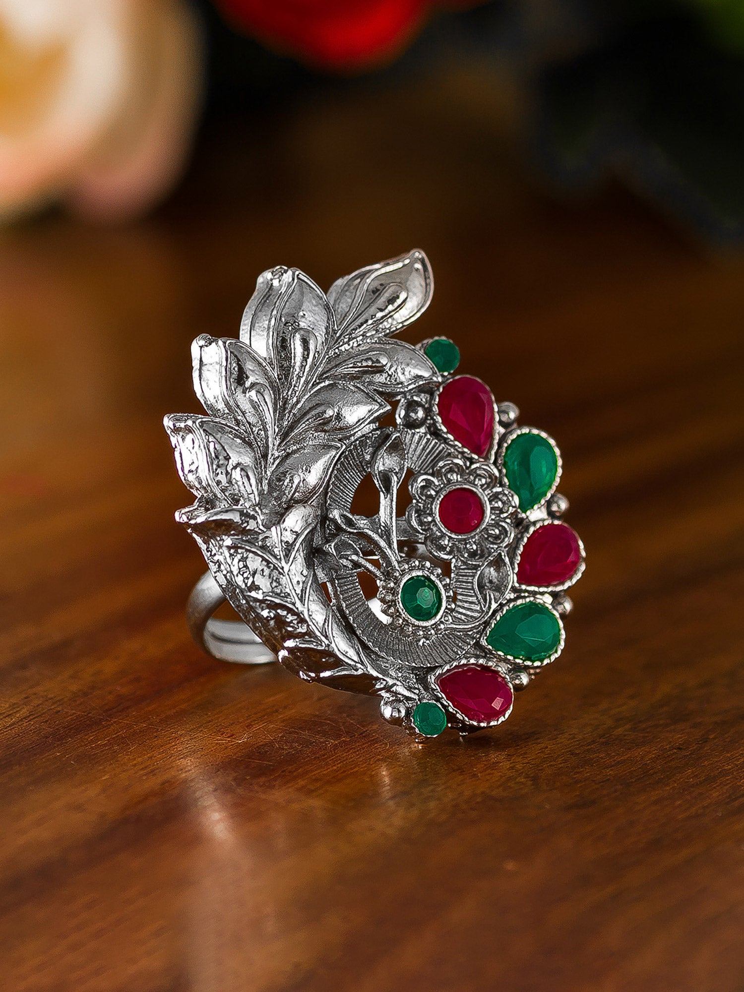 Aadita Oversized Ethnic Paisley Ring
